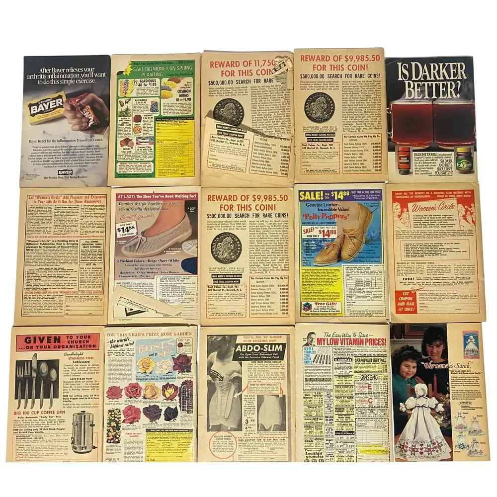 Vintage Workbasket Magazine Lot of 15 - 1962-1993 Crochet Knit Sewing Patterns